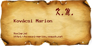 Kovácsi Marion névjegykártya