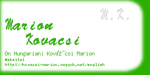 marion kovacsi business card